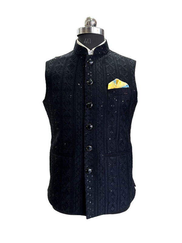 Chikankari Black Jacket