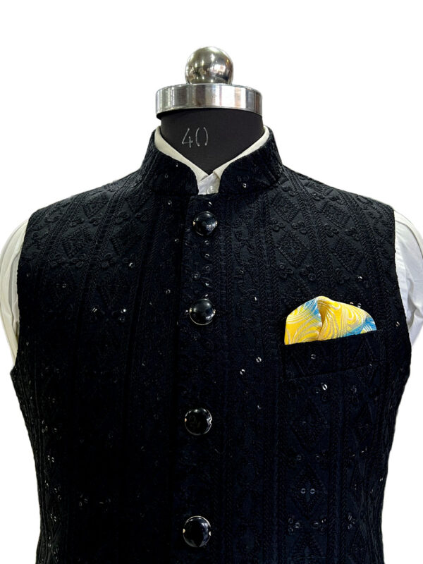 Chikankari Black Jacket - Image 2